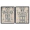 Stupell Industries Pencil Sketch Ornate Door 2 pc Framed Floater Canvas Wall Art Set Design by June Erica Vess